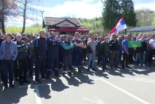 Protest radnika Rudnika i termoelektrane Ugljevik